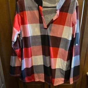 Black/Red/White Long Sleeve Shirt 2X